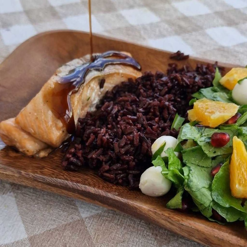 salmon with pomegranate molasses