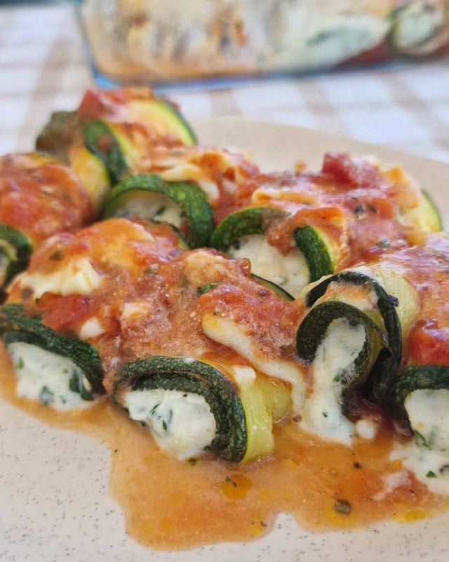 Baked Zucchini Ricotta roll-ups recipe 