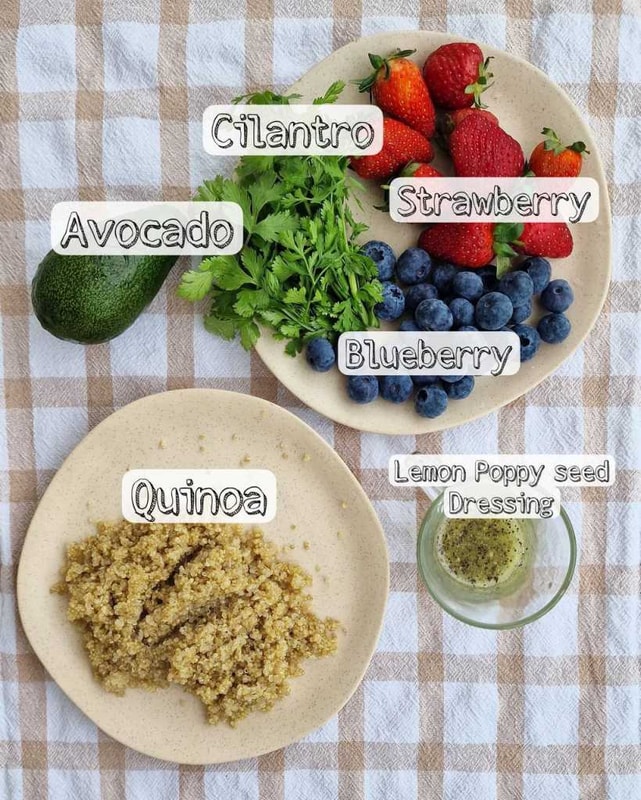 Berry Avocado Quinoa Salad ingredients