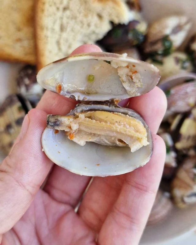 Buttery Garlic Steamed Clams