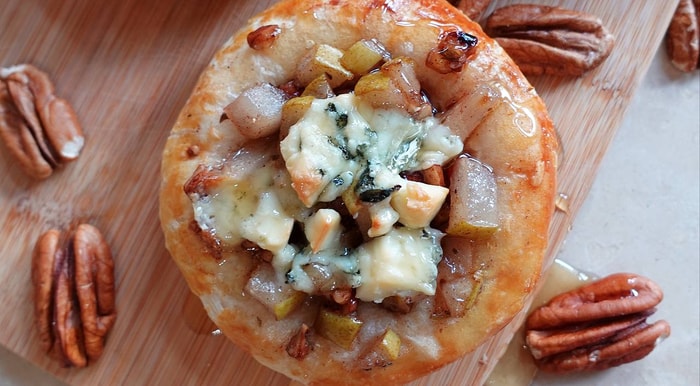 Caramelized Pear and Blue cheese Tarts