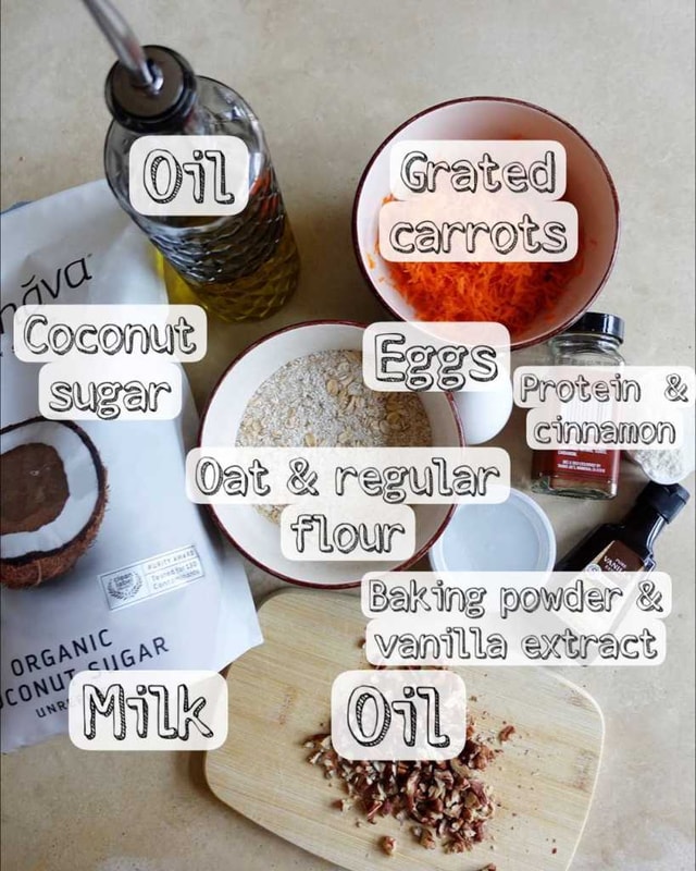 Carrot Oatmeal Cake ingredients