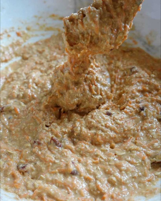 Carrot Oatmeal Cake batter