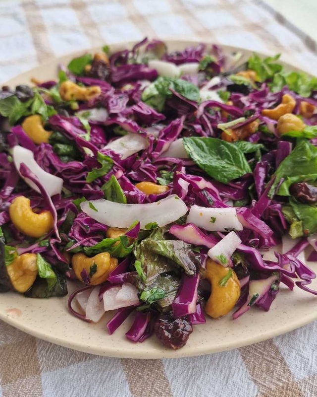 Cashew Coconut Slaw with Coconut Lime Vinaigrette recipe