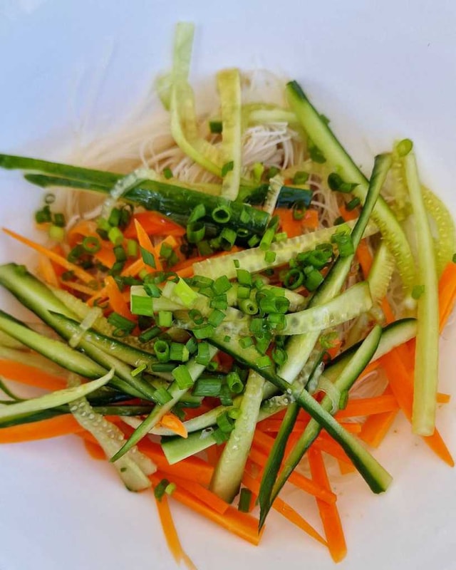 making Glass noodle Salad