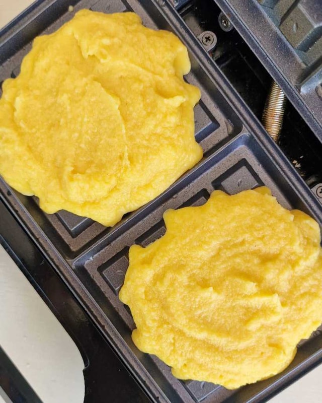 Coconut Flour Waffles baking