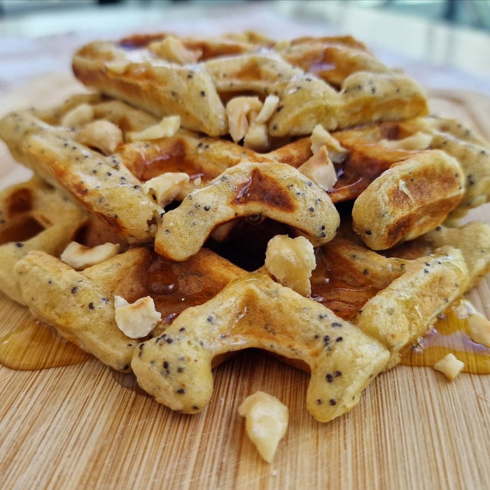 Healthy Lemon Poppy Seed Waffles