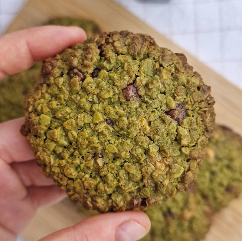 Healthy Matcha Chocolate Chip Cookies