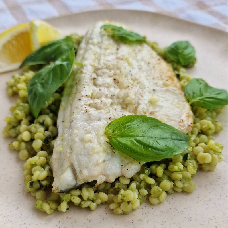 Lemon Garlic Baked Sea Bass filet
