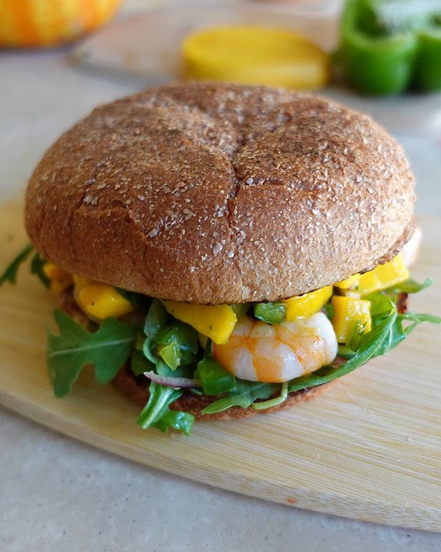 Mango Shrimp Burger