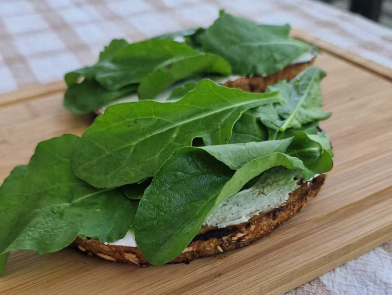 Toast with Smoked Salmon, arugula, and Poached egg