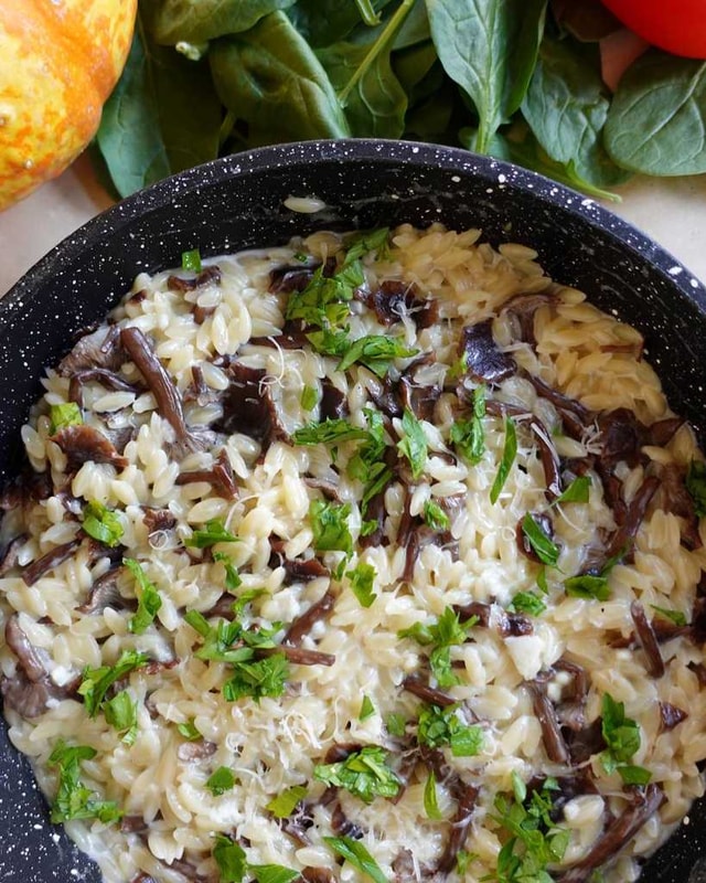 One-pot Creamy Mushroom Orzo