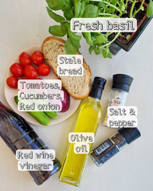 Panzanella ingredients