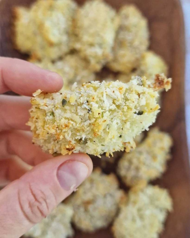 Parmesan Fish Nuggets with oregano