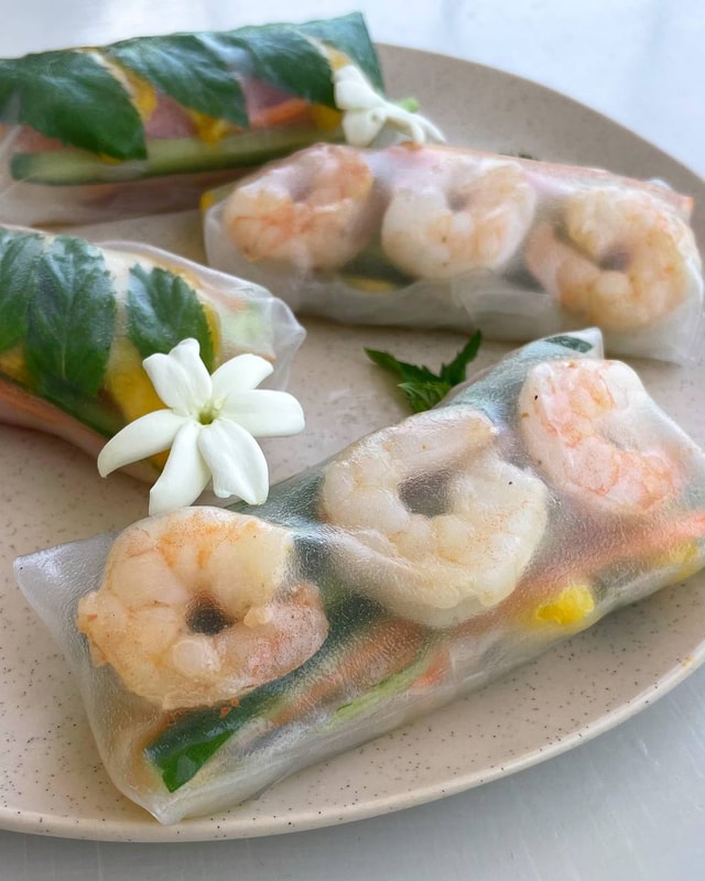 Peach Spring Rolls
