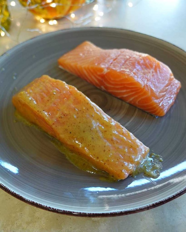 salmon in honey mustard glaze