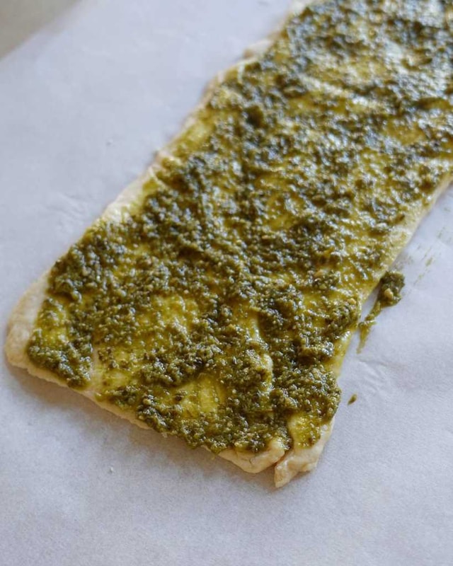 making Pesto Cheese Twists