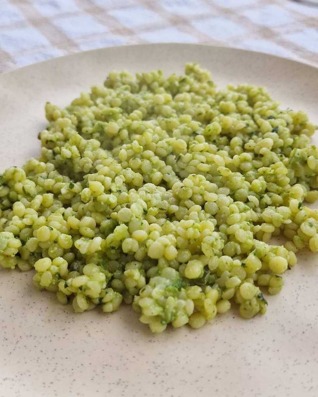 Ptitim with Homemade Pesto