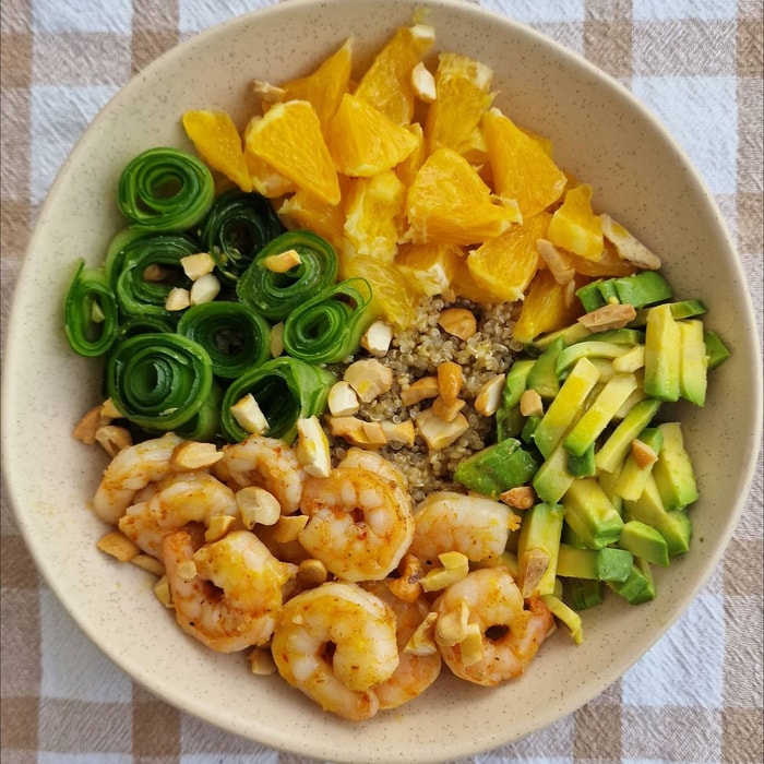 Quinoa Bowl with Shrimp and Avocado
