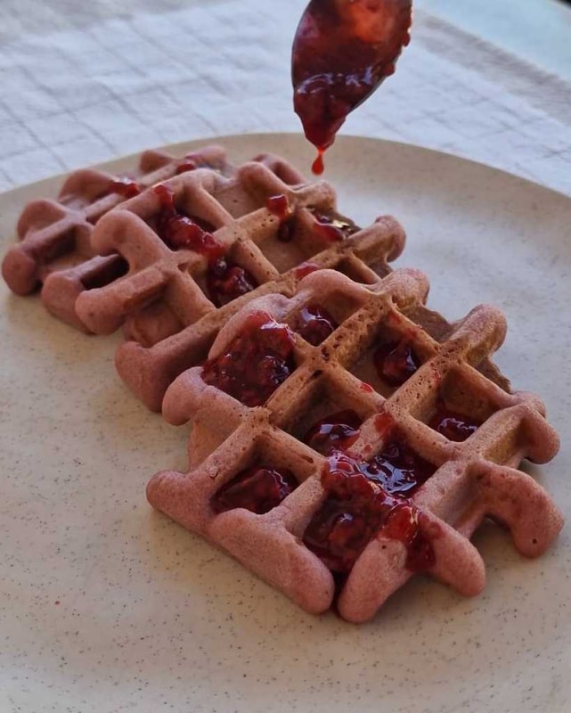 pink raspberry waffle