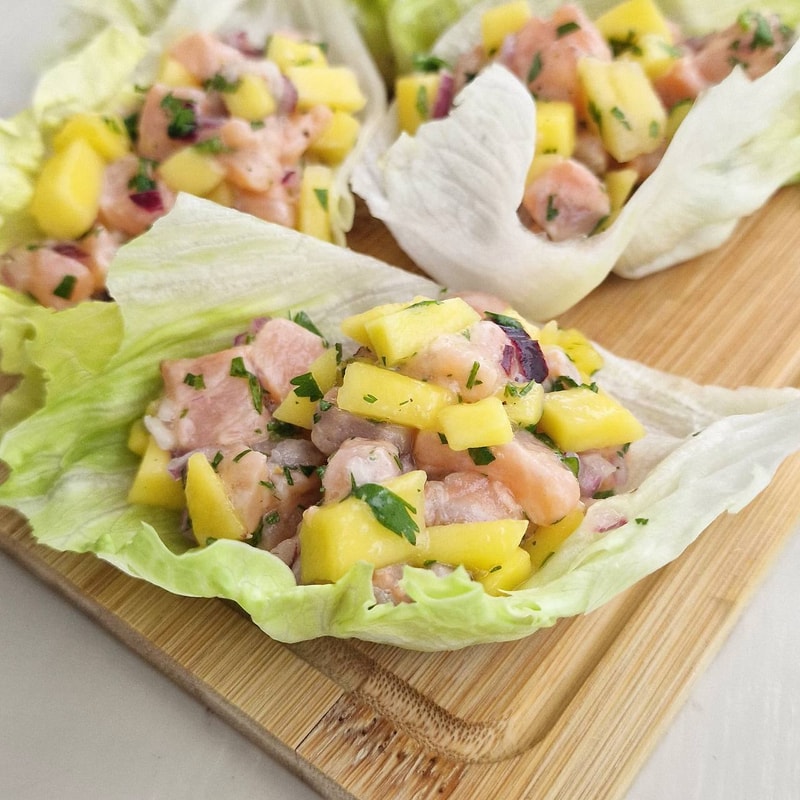 Salmon Mango Ceviche Boats