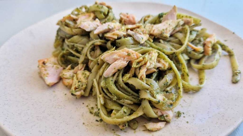 Salmon Pesto Pasta recipe