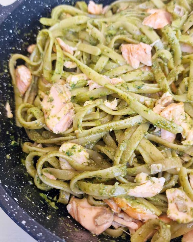Salmon Pesto Pasta recipe