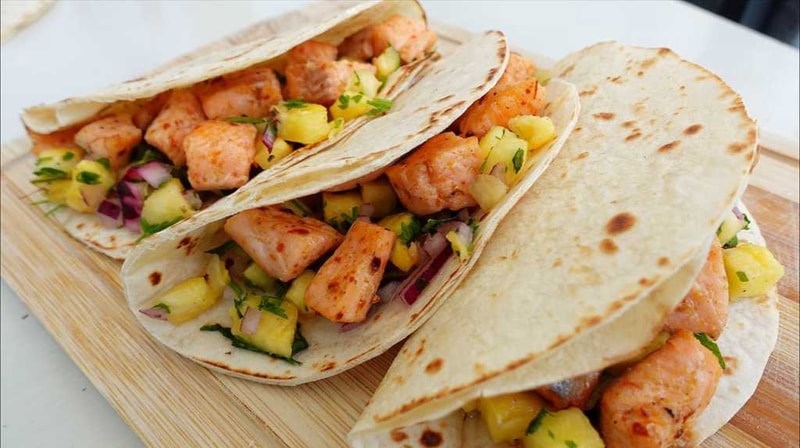 Salmon Tacos with Pineapple Salsa 