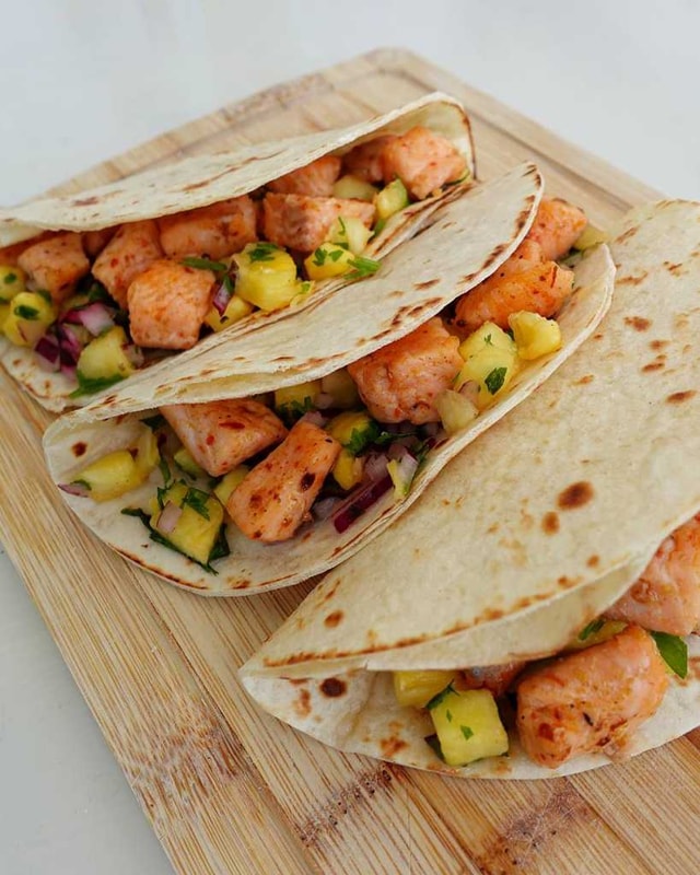 Salmon Tacos with Pineapple Salsa 
