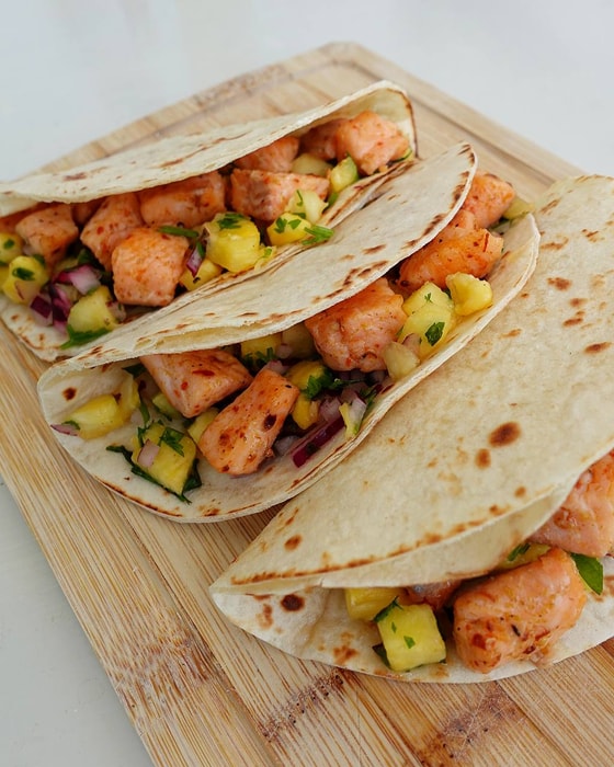 Salmon Tacos with Pineapple Salsa