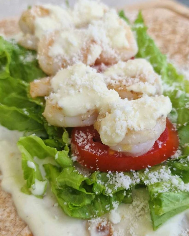 shrimp caesar wrap