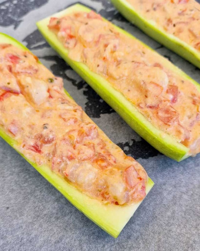 Shrimp Stuffed Zucchini Boats