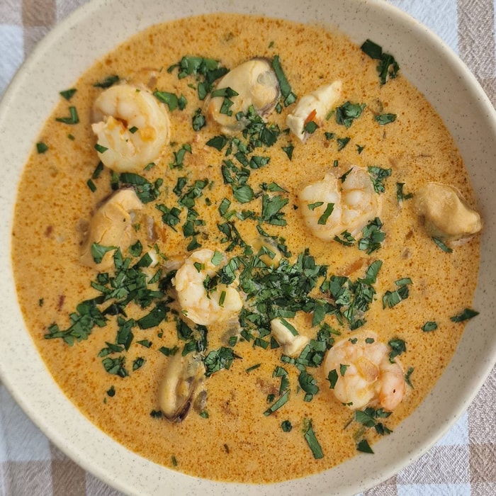 Simple Seafood Soup with Coconut milk