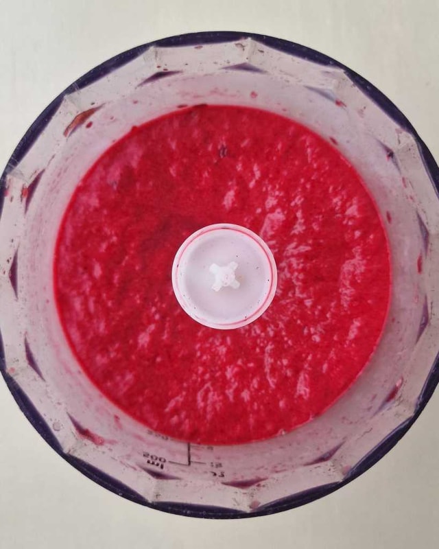 Smoothie Bowl with Cherry in blender