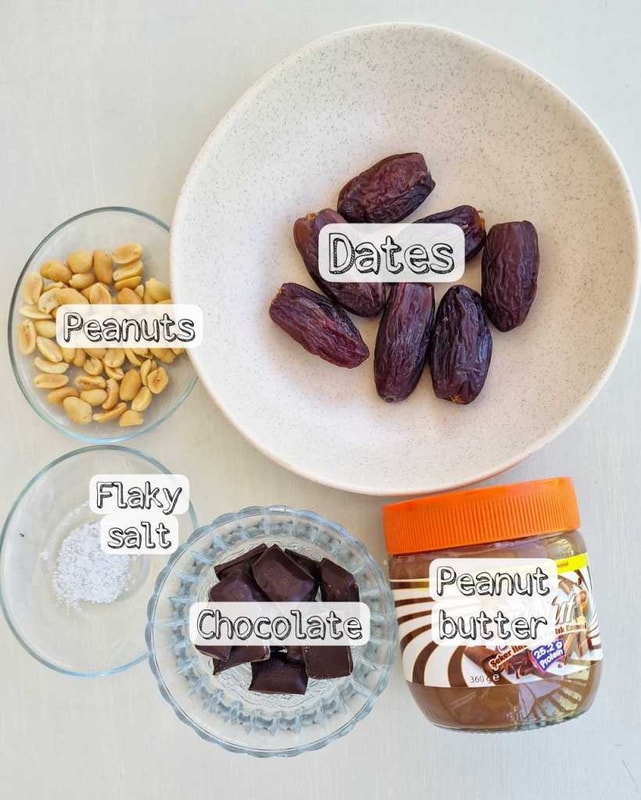 Snickers Stuffed Dates ingredients