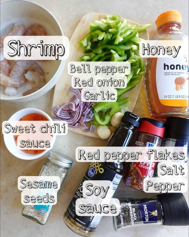 Sweet Chili Shrimp ingredients