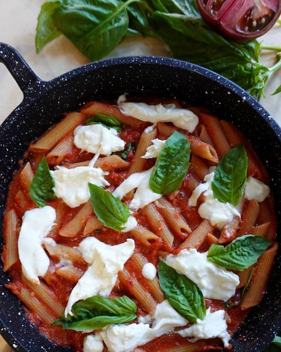 Tomato Pasta with Burrata
