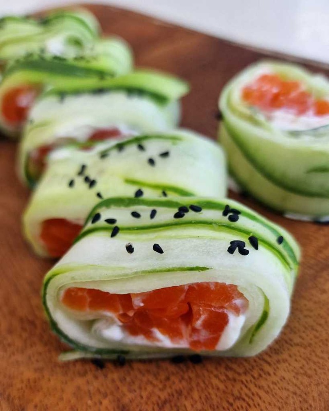 cucumber salmon rolls
