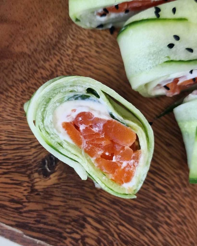 cucumber salmon rolls