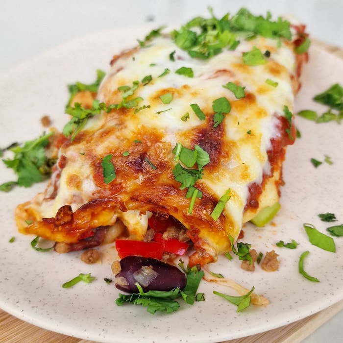 Vegetarian Enchiladas with Soya Mince