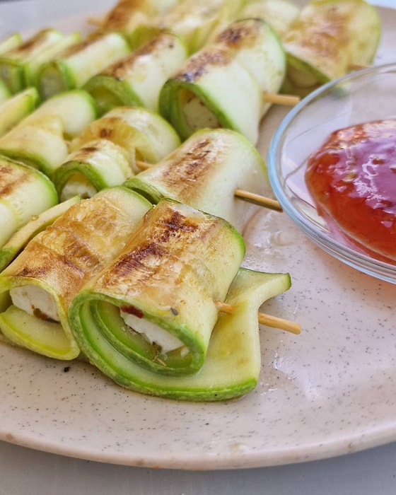 Zucchini Feta Skewers