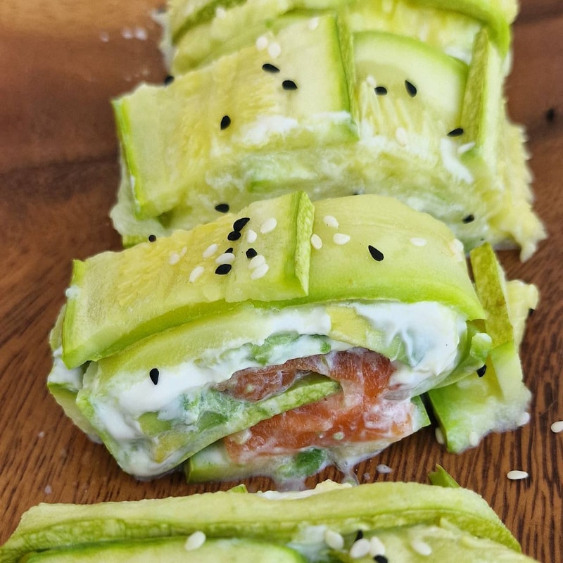 Zucchini Salmon Rolls
